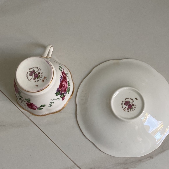 Rosina Bone China teacup and set  , Gold brushed edge - Picture 7 of 11